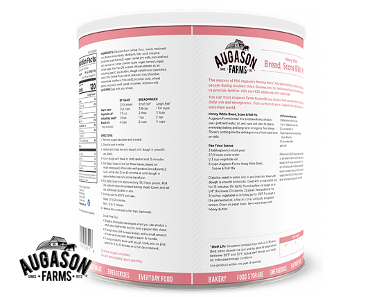 Augason Farms: Honey White Bread, Scone & Roll Mix